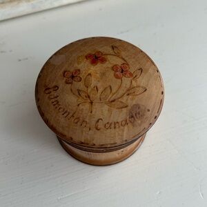 Canadian Wooden Trinket Box with Floral Design